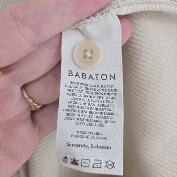 Babaton Ribbed Bodycon Midi Dress Medium Minimalist Preppy Classic - Picture 5 of 7